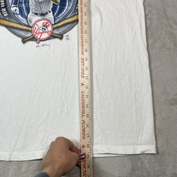 Vtg New York Yankees Shirt Mens XL Derek Jeter Y2K NYC Retro Graphic White - Picture 6 of 6